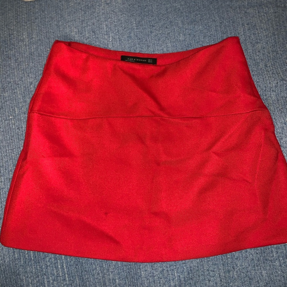 Zara red mini skirt